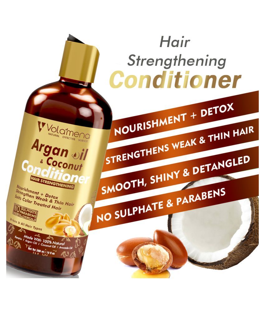     			Volamena Argan Oil & Coconut Hair Strengthening Conditioner Deep Conditioner 300 mL