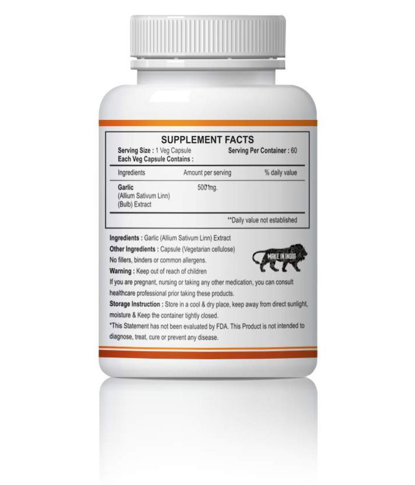 Inlazer Garlic Improve Cholesterol Level Capsule 60 no.s Pack Of 1 Buy