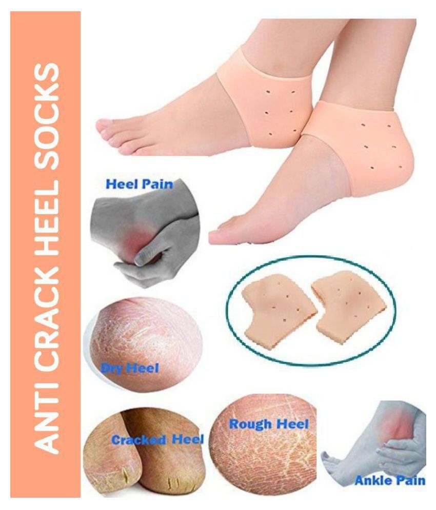 Pedicare Silicone Anti Crack Heel Protector Socks (Free Size)