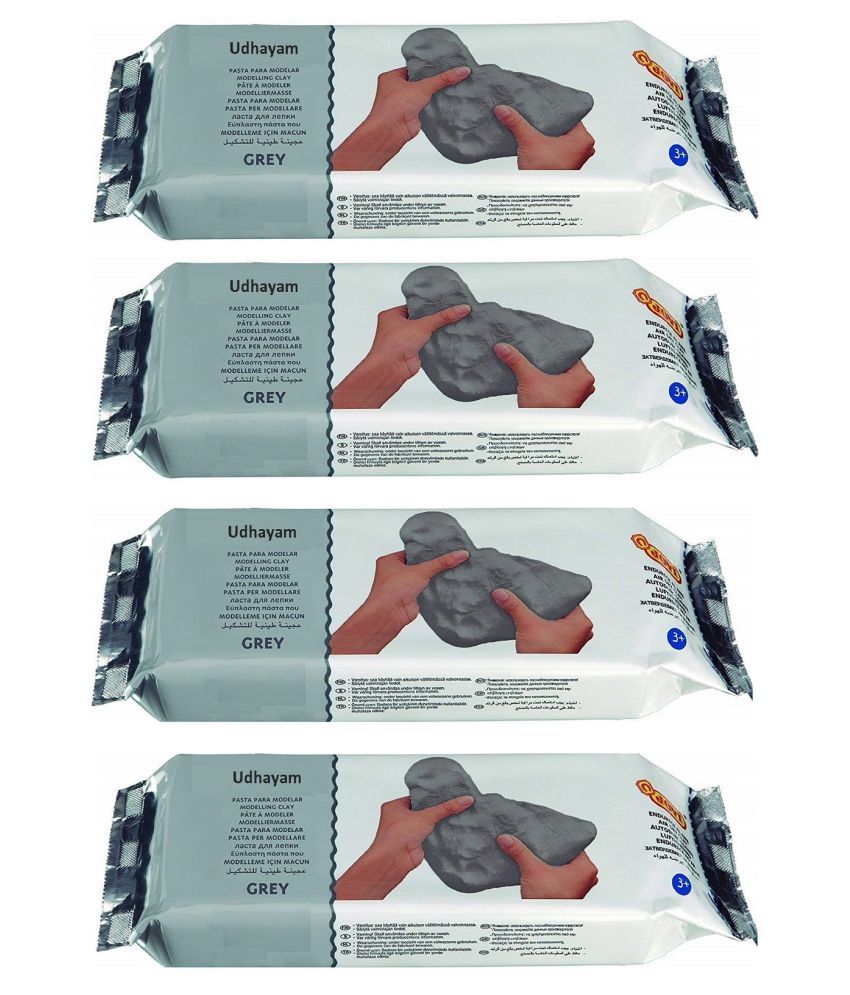 Udhayam Air Dry Modelling Clay (grey) pack of 4 Buy Online at Best