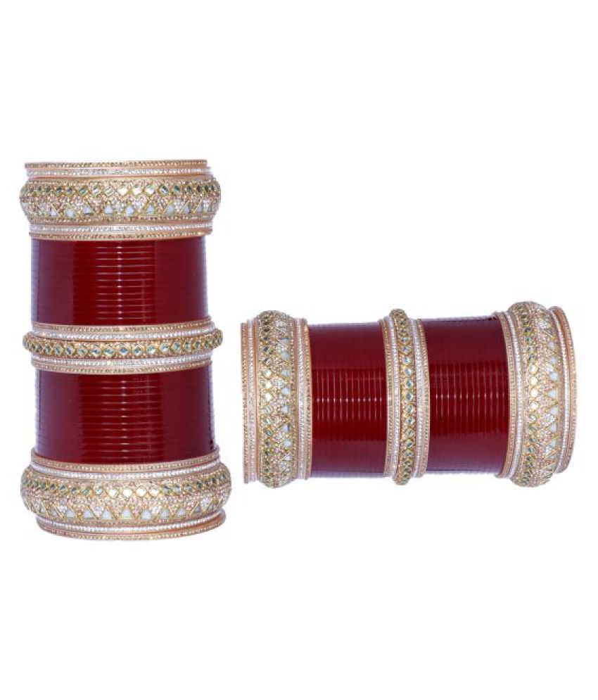 maroon chura bridal