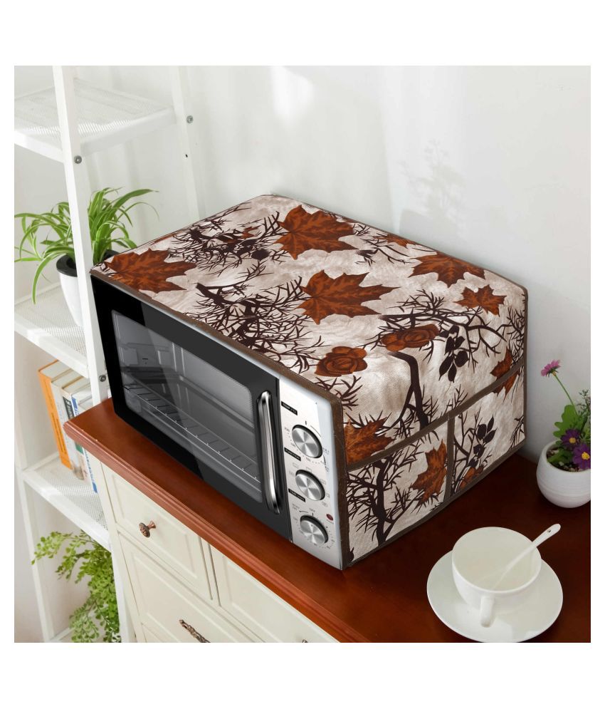     			E-Retailer Single Poly-Cotton Brown Microwave Oven Cover -