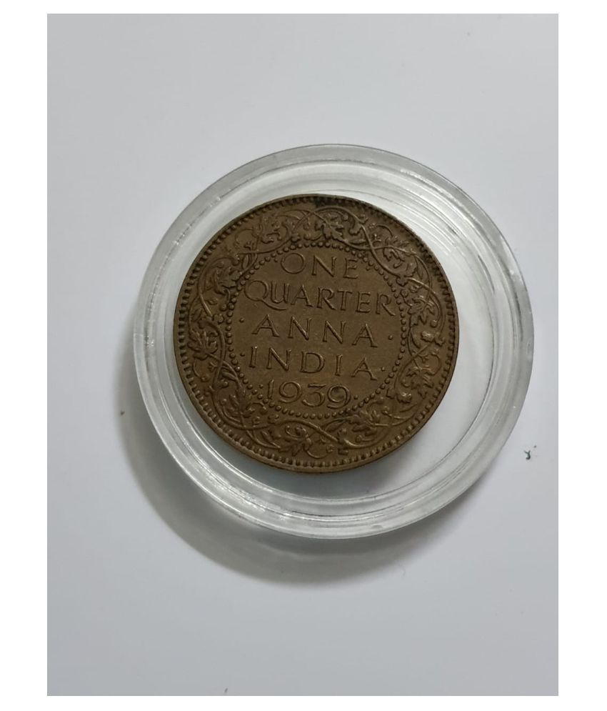 VI One Quarter Anna 1939 Second Head Copper Coin High Grade Buy