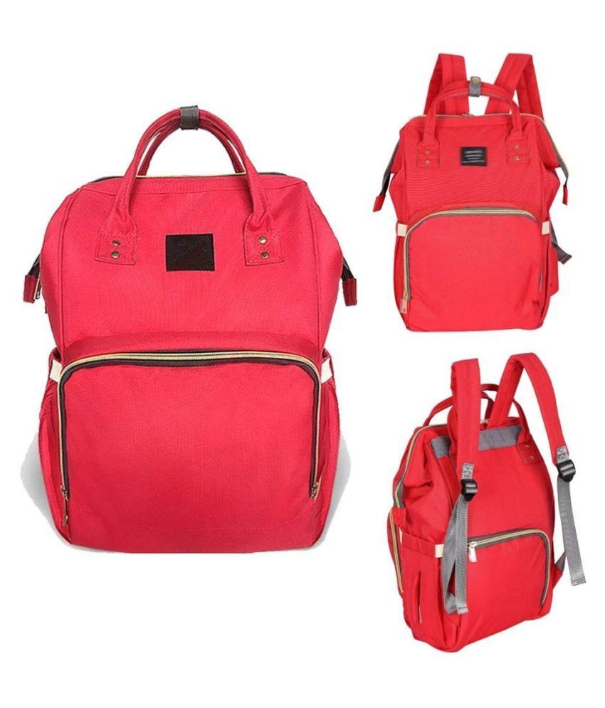 red diaper backpack