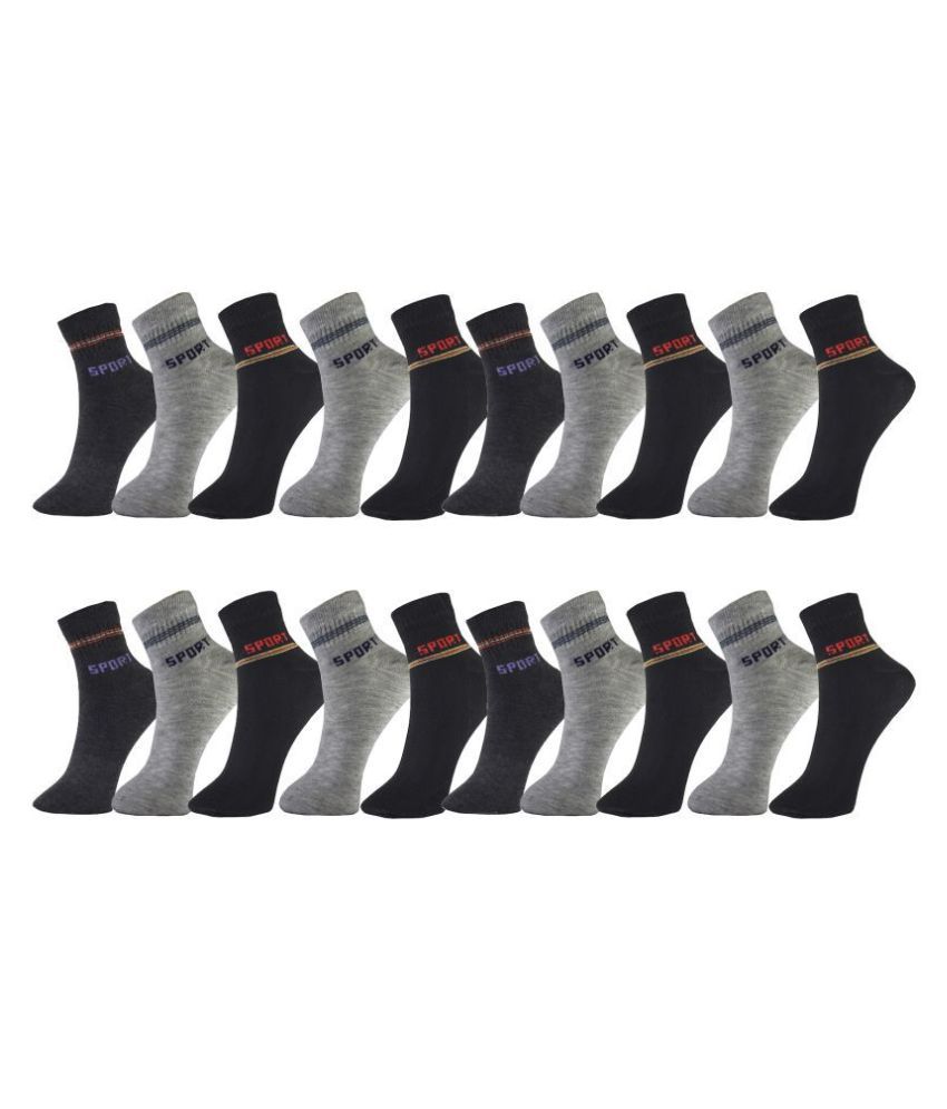     			hicode - Lycra Men's Printed Multicolor Ankle Length Socks ( Pack of 10 )