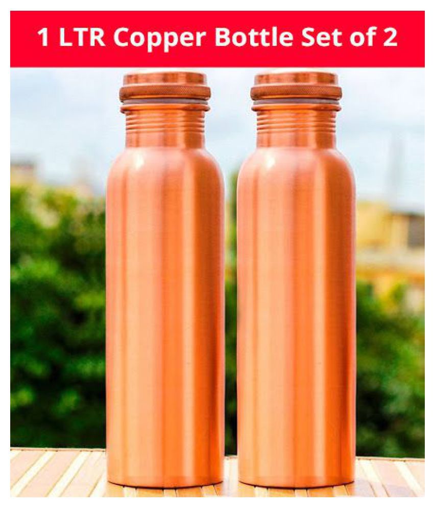 emerge-world-best-copper-1000-ml-brass-copper-water-bottle-set-of-2