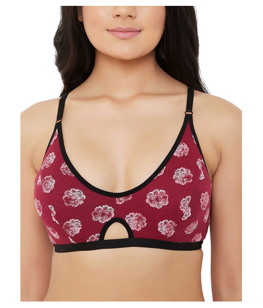     			Clovia Cotton Non Padded Women's Everyday Bra ( Maroon )