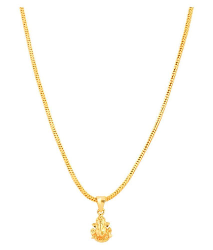 Jewar Mandi Ganesh pendant locket with long chain high gold plated ...