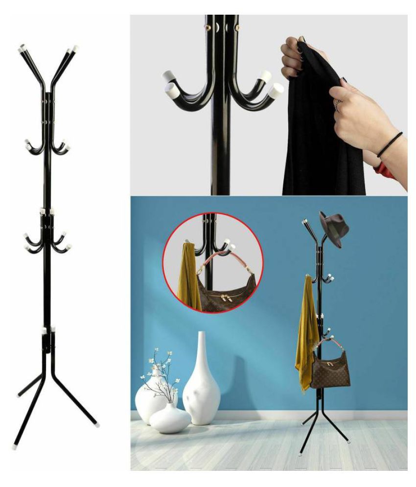 Coat Hanger Black Metal Coat and Umbrella Stand (Finish Color