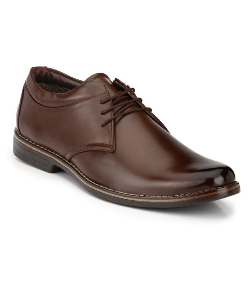     			Leeport Derby Artificial Leather Brown Formal Shoes