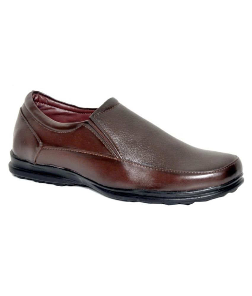     			Leeport - Brown Men's Slip On Formal Shoes