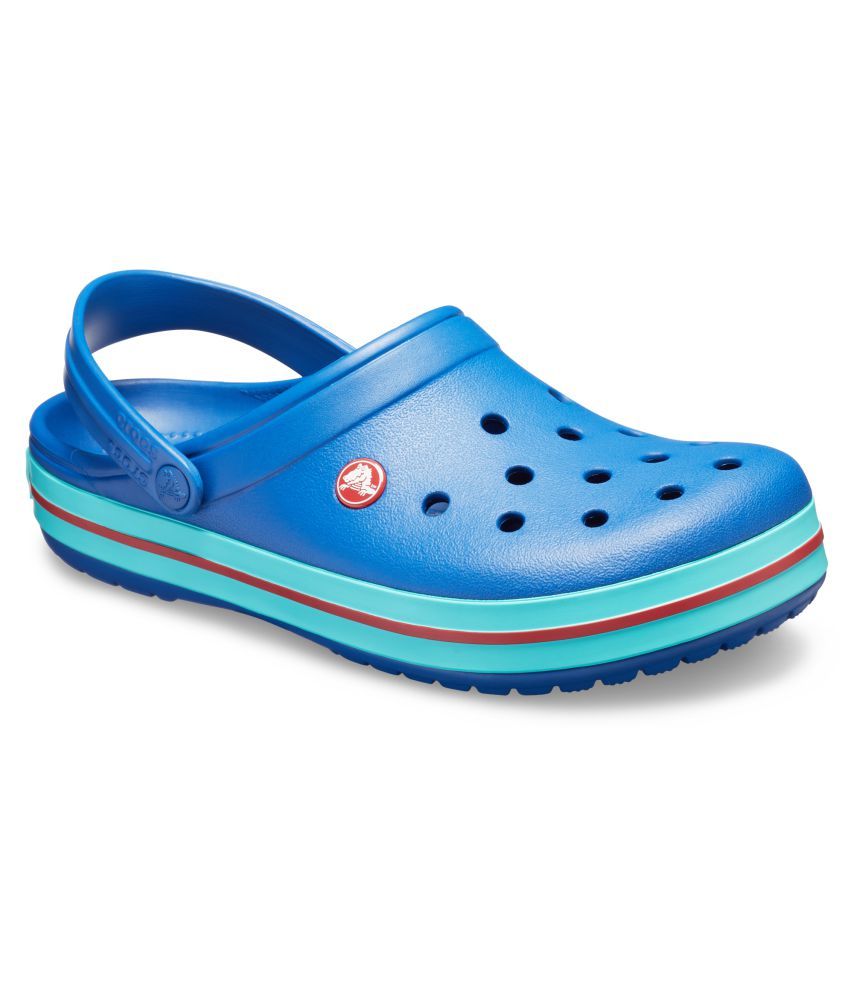 blue clear crocs