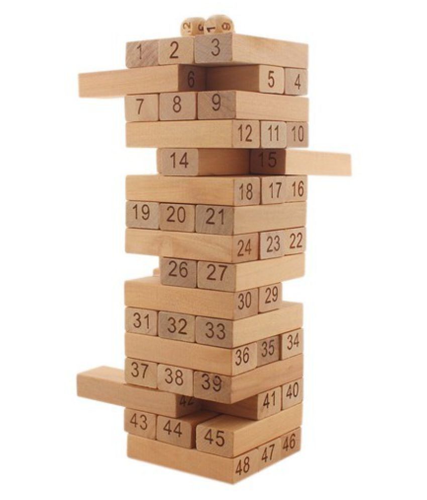 Jenga Blocks Wooden Tumbling Tower 48 Piece 24 cm.