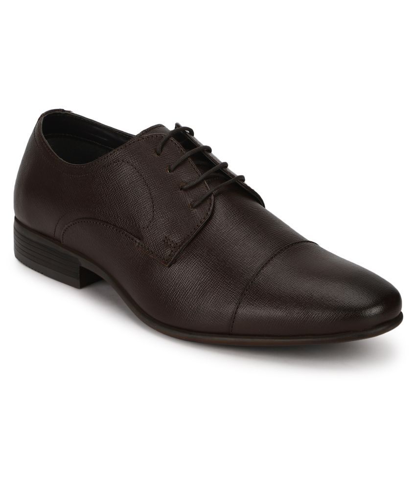 red tape men's dark brown derby shoes