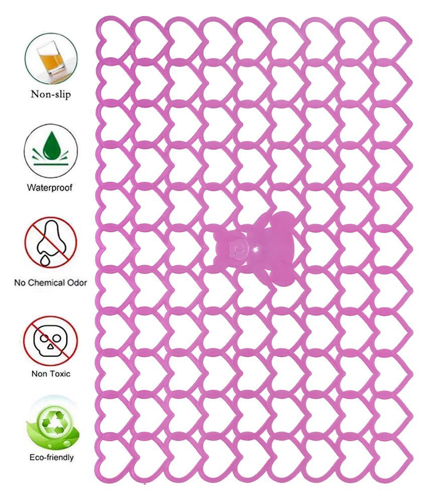     			Revexo Set of 3 PVC Pink Fridge Mats