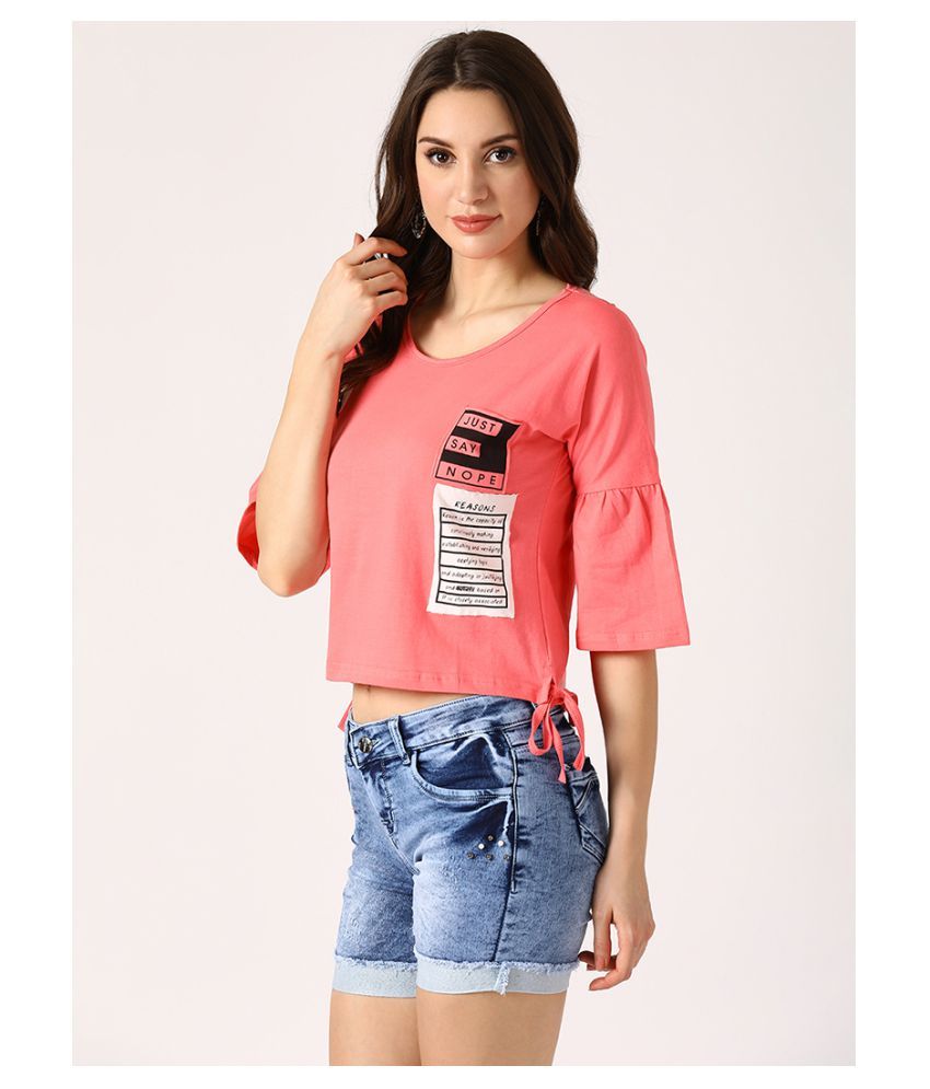 V2 Cotton Crop Tops Peach Buy V2 Cotton Crop Tops Peach Online At Best Prices In India On 5063