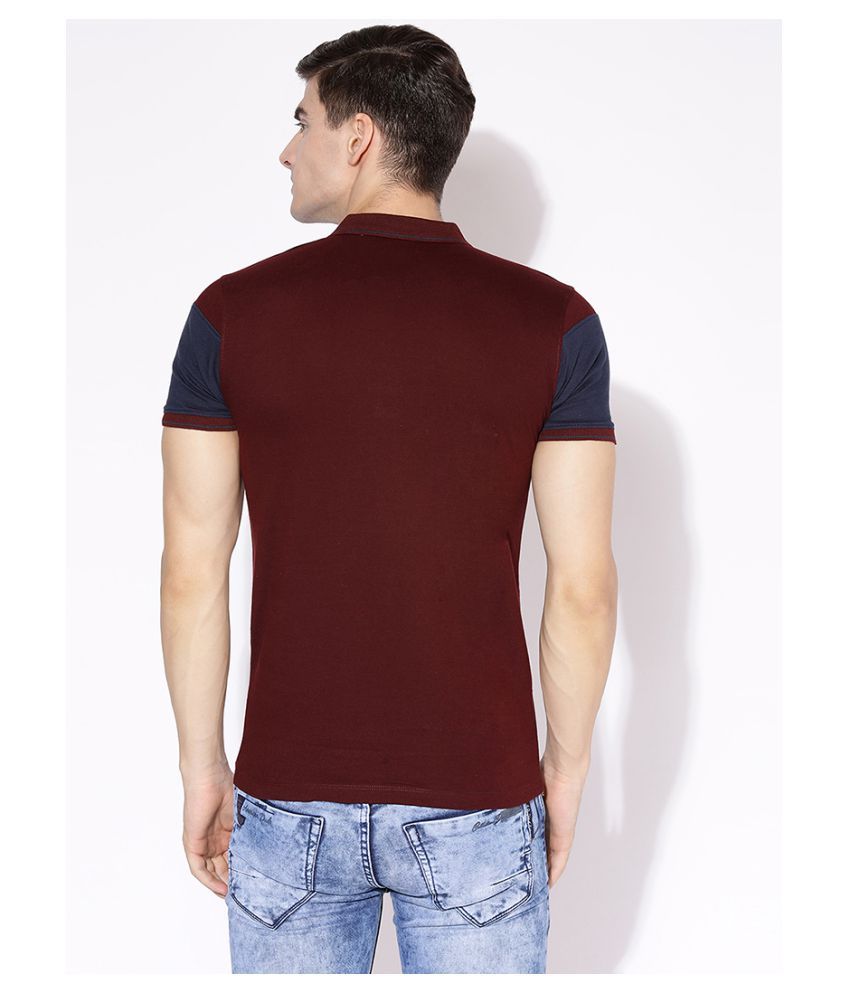 V2 Cotton Viscose Maroon Printed T-Shirt - Buy V2 Cotton Viscose Maroon ...