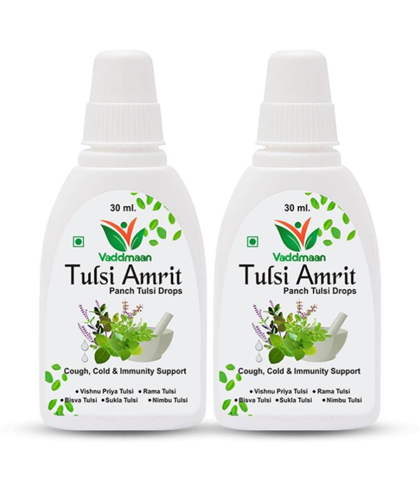     			Vaddmaan Tulsi Amrit - 2 x 30 ml - Panch Tulsi Ark Drops - Pure Organic Concentrated Extract of 5 Rare Tulsi for Natural Immunity Boosting & Cough and Cold Relief