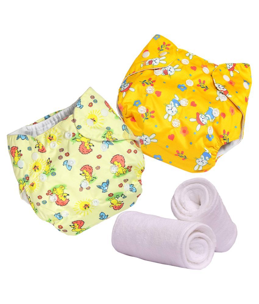 MOMY MOM Printed Infants Cloth Diapers with Inserts-Pack of 2: Buy MOMY