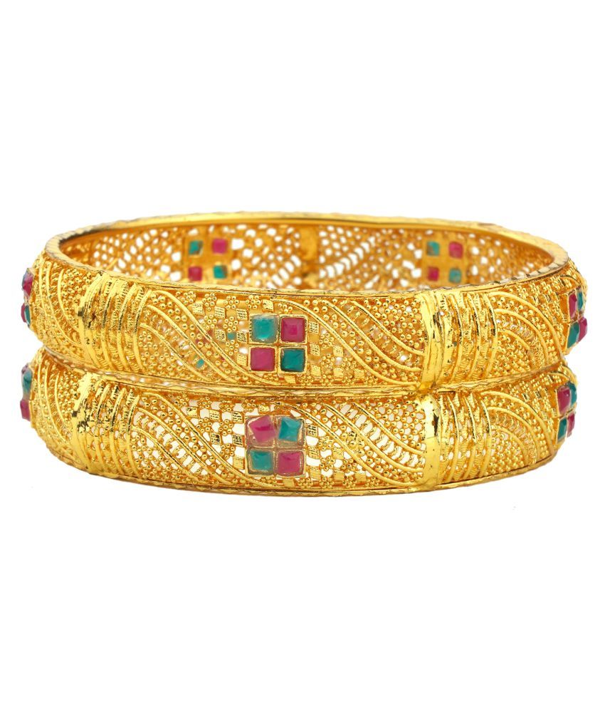     			SEVEN SKY REAL LOOK GOLD PLATED MULTI COLOUR BANGLES FOR ALL OCCASION FOR WOMAN AND GIRLS