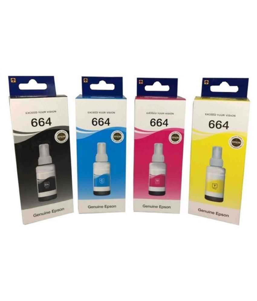 Verena Epson 664 Multicolor Pack Of 4 Ink Bottle For L100 L110 L130 L200 L210 L220 