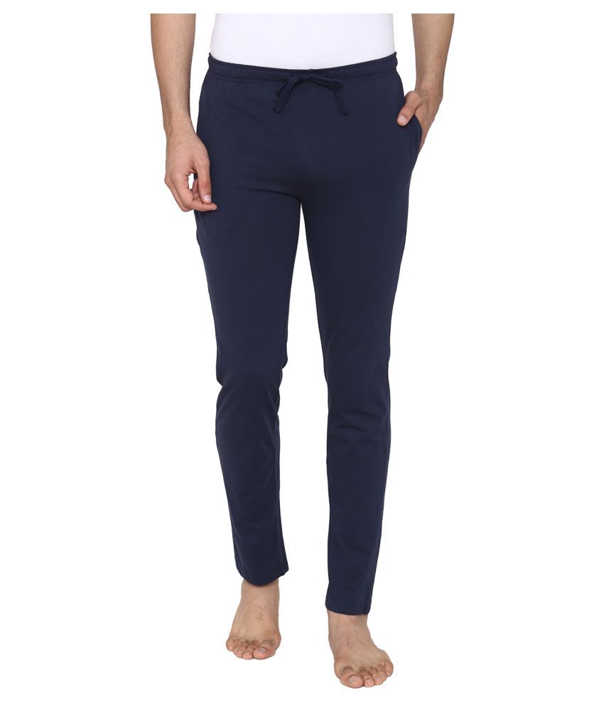     			Bongio Navy Cotton Blend Trackpants