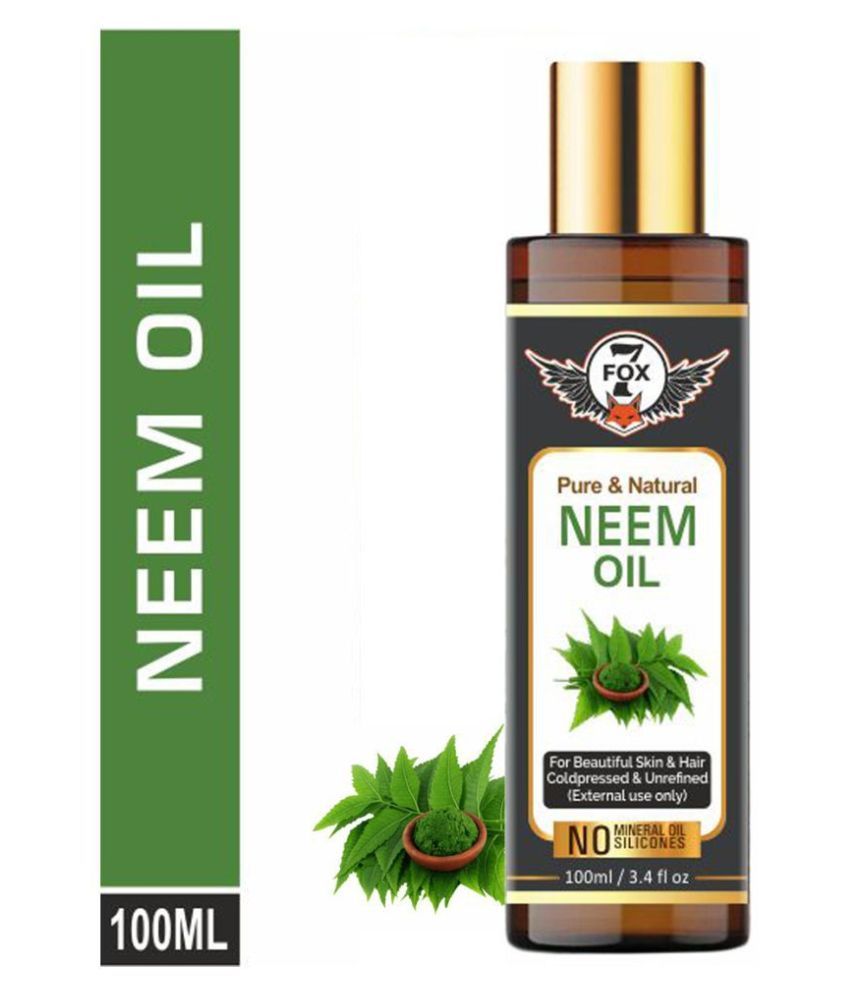 7 FOX Cold Pressed Neem Oil For Skin & For Hair Growth ...