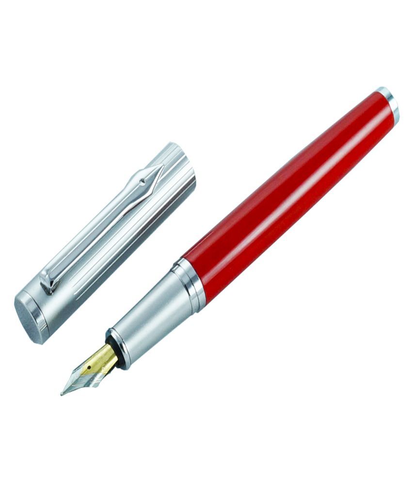     			Auteur Elegent And Stylish Red Color With Chrome Trims Fountain Pen  ( Made In India)