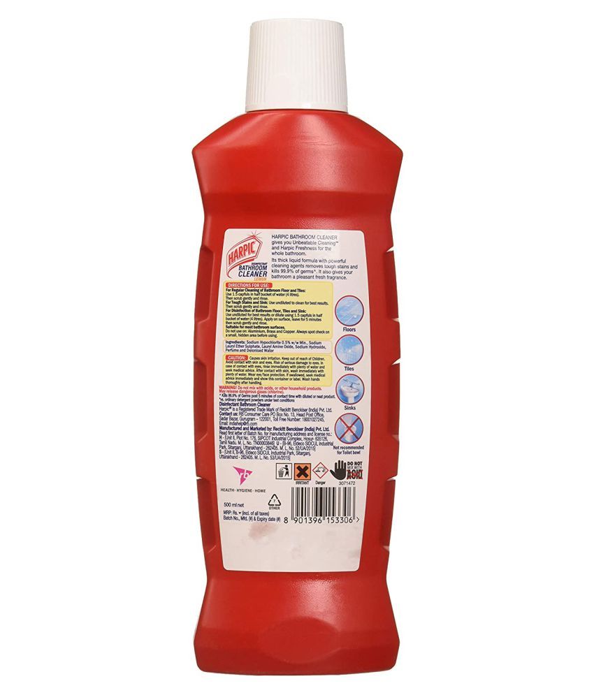Harpic Bathroom Cleaner Ready to Use Liquid Lemon 500 Pack of 3: Buy