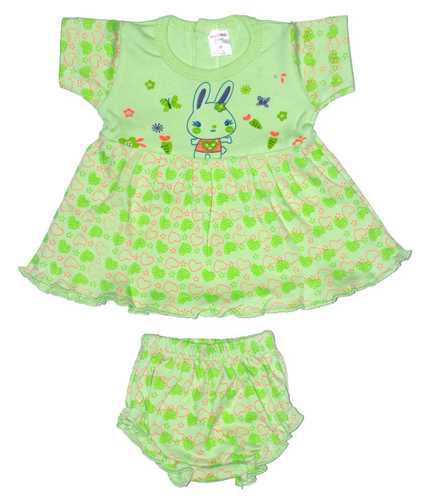 RHYME CARE Cotton Half Sleeve Frock Buy RHYME CARE Cotton Half Sleeve Frock Online at Low