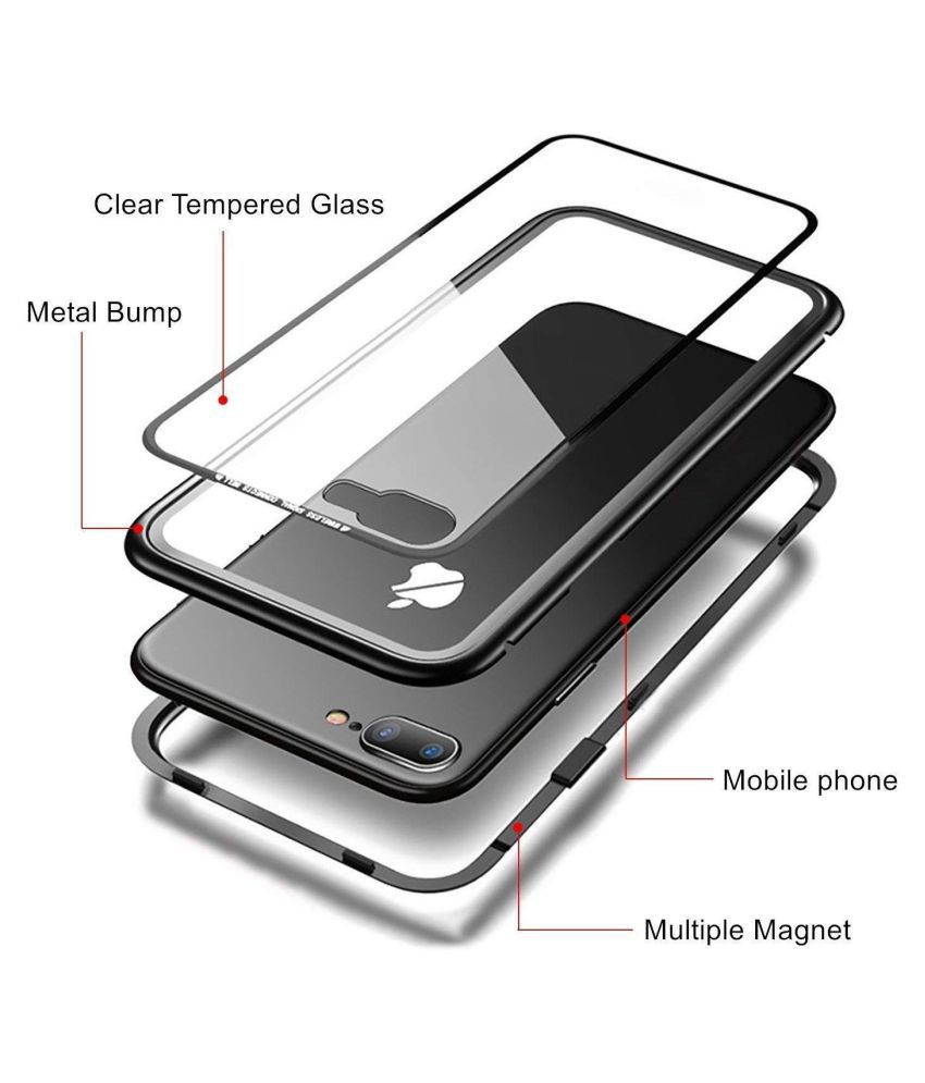 Oppo A31 Magnetic Cover Case Maggzoo - Black Metal Frame Bumper - Plain ...
