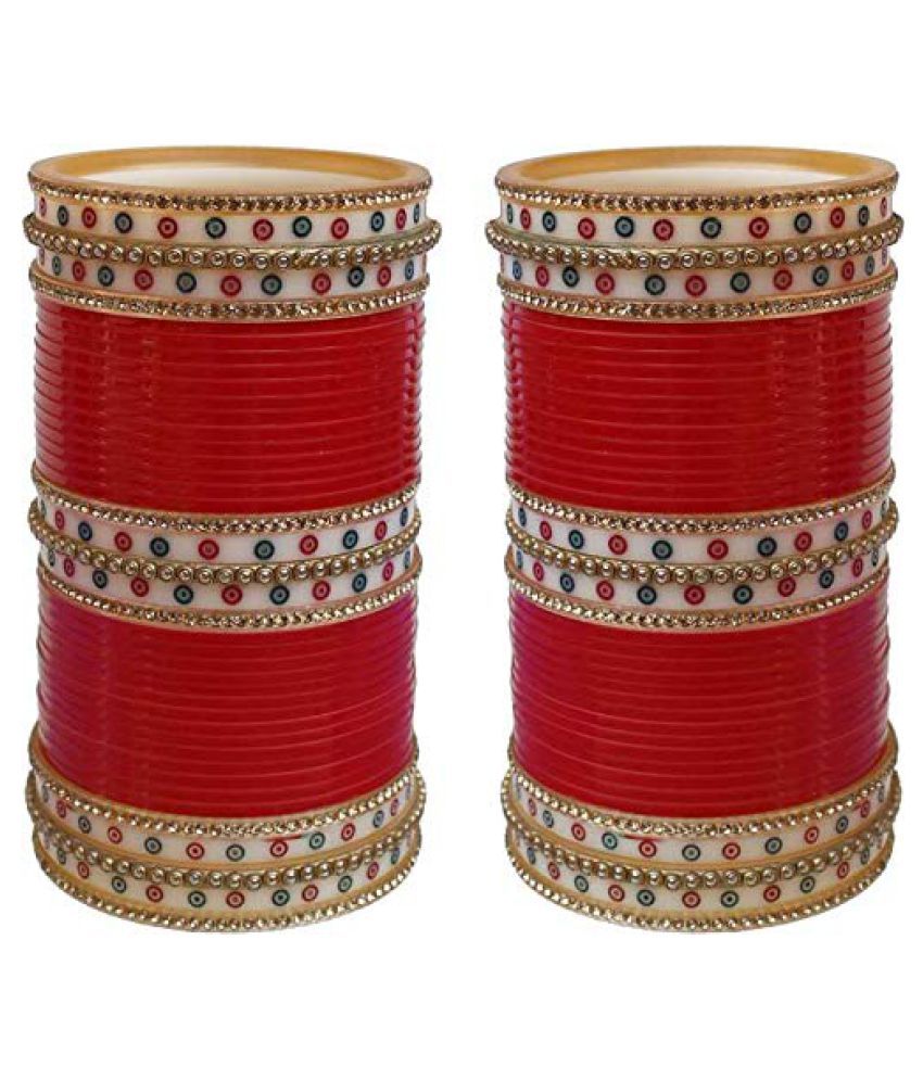 red golden bridal chura