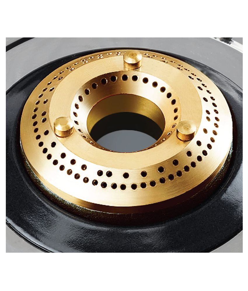 Eveready TGC4B MR Heat Resistant Toughened Glass Top 4 Burner Gas Stove