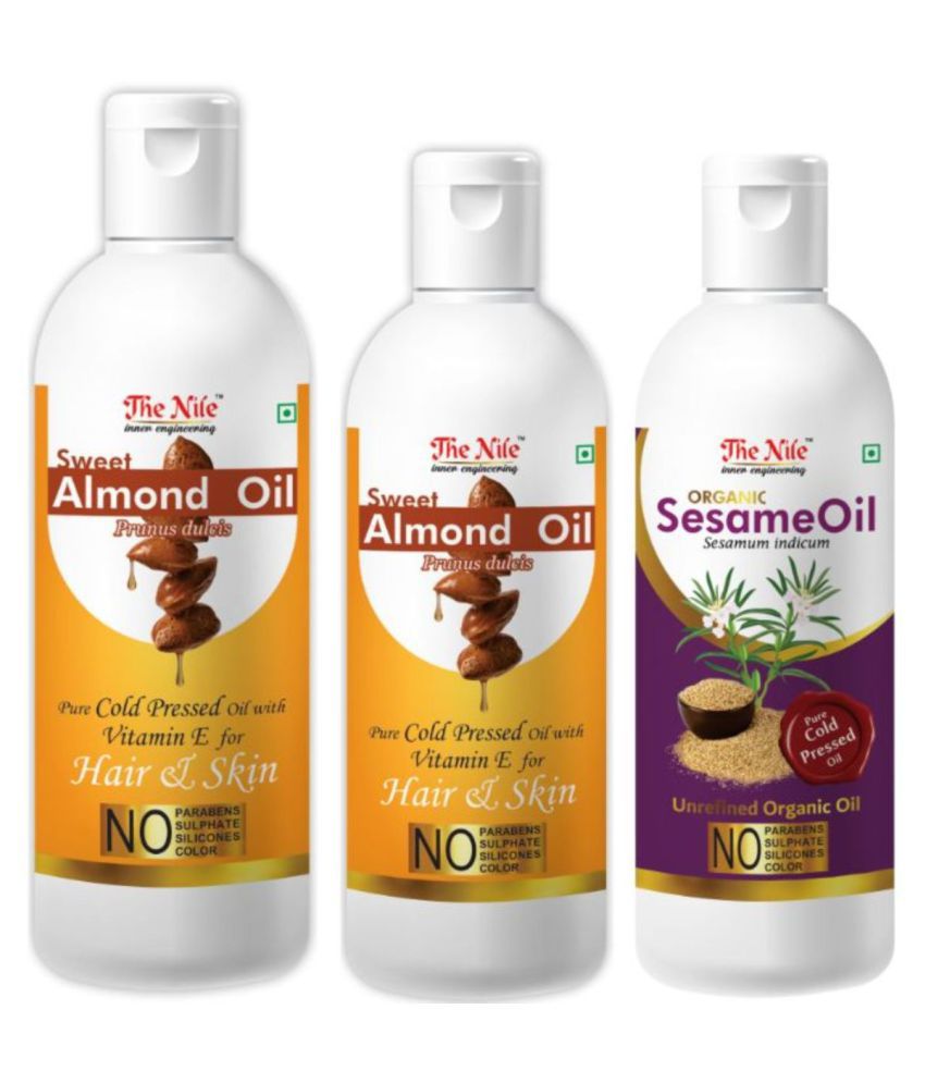     			The Nile  Almond  150 ML + Almond   100 ML + Sesame Oil 100 Ml 350 mL Pack of 3