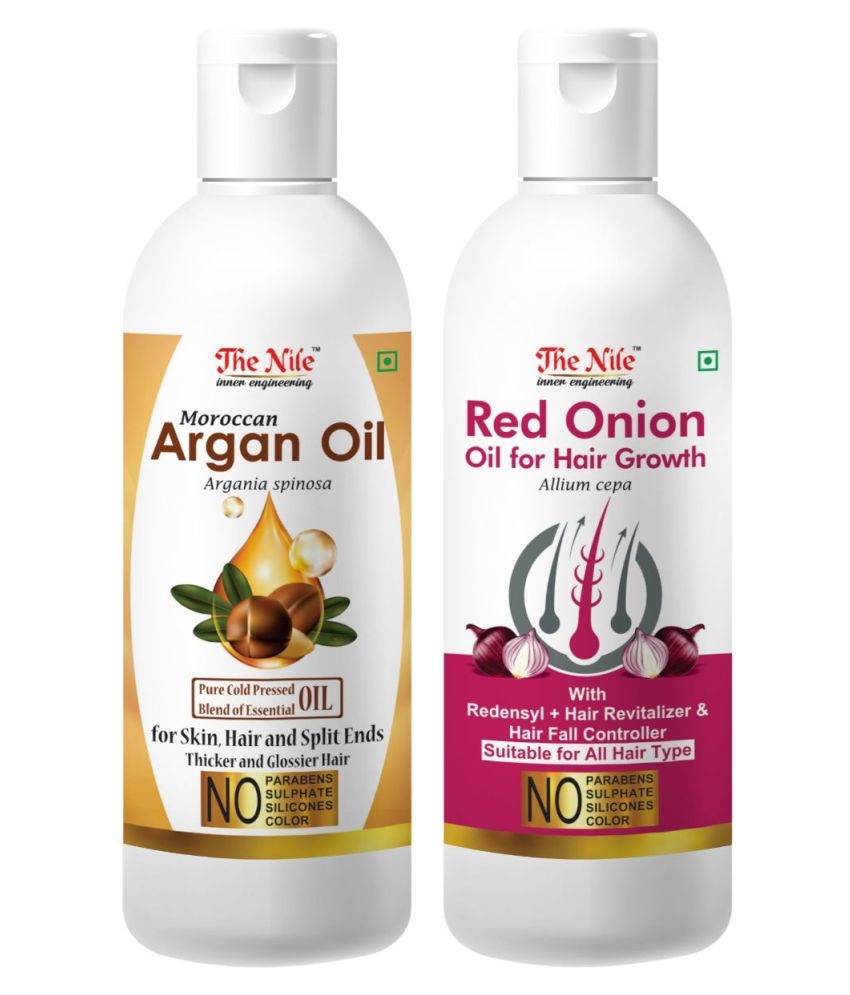     			The Nile Argan Oil 150 ML + Onion Oil 200 ML Hair Oil 350 mL Pack of 2