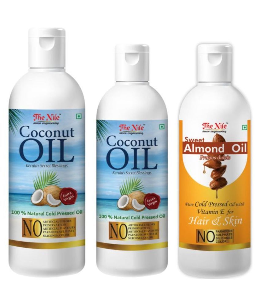     			The Nile Coconut 150 ML +  Coconut Oil 100 ML + Almond Oil 100 Ml 350 mL Pack of 3