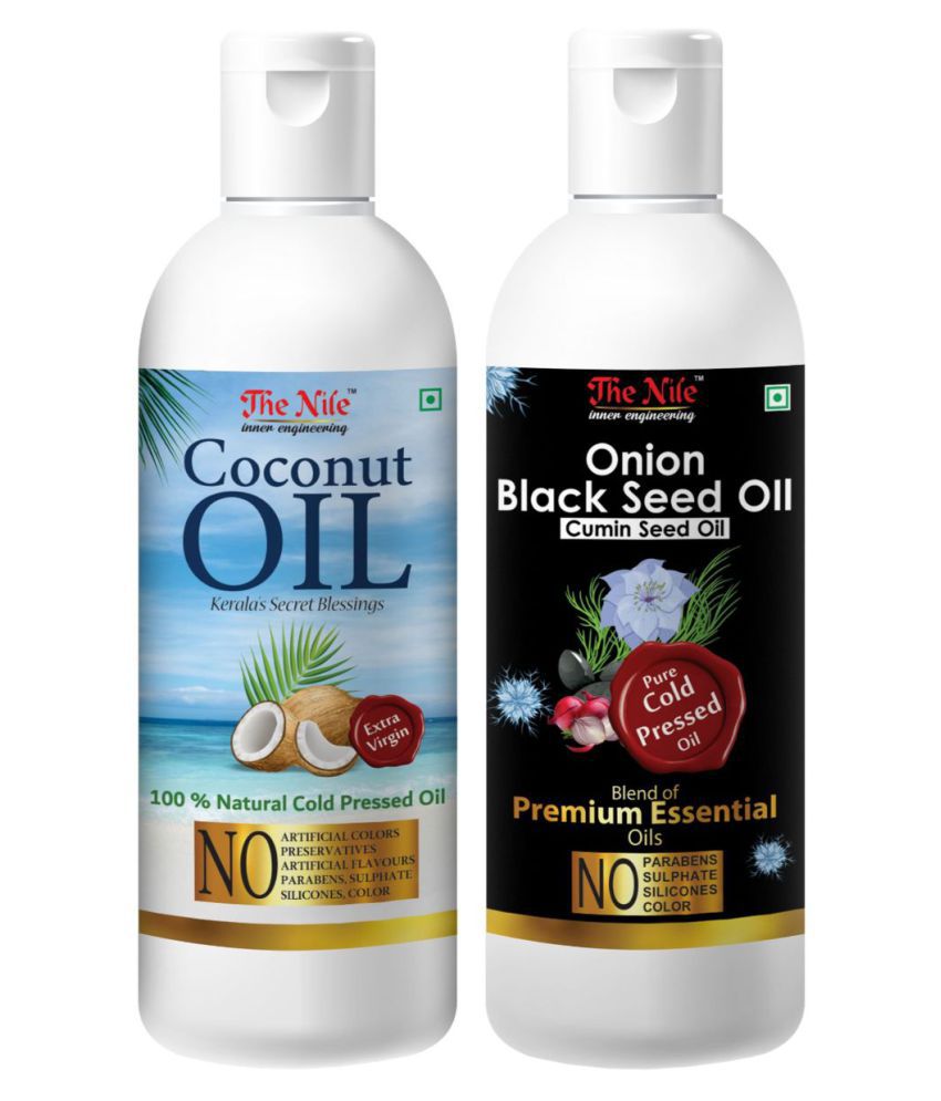     			The Nile Coconut Oil 150 ML & Onion Black Seed 200 ML  Hair Oil 350 mL Pack of 2