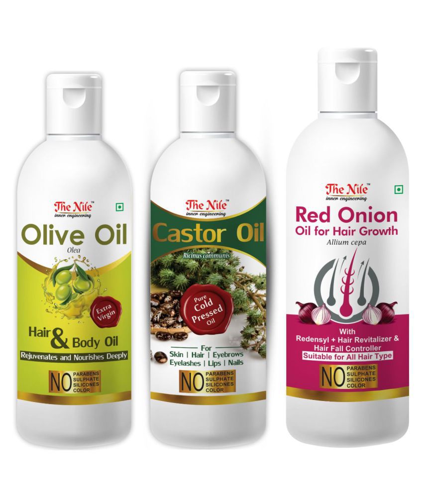     			The Nile Onion Oil 150 ML +  Castor Oil 100 ML +  Olive Oil 100 ML 350 mL Pack of 3