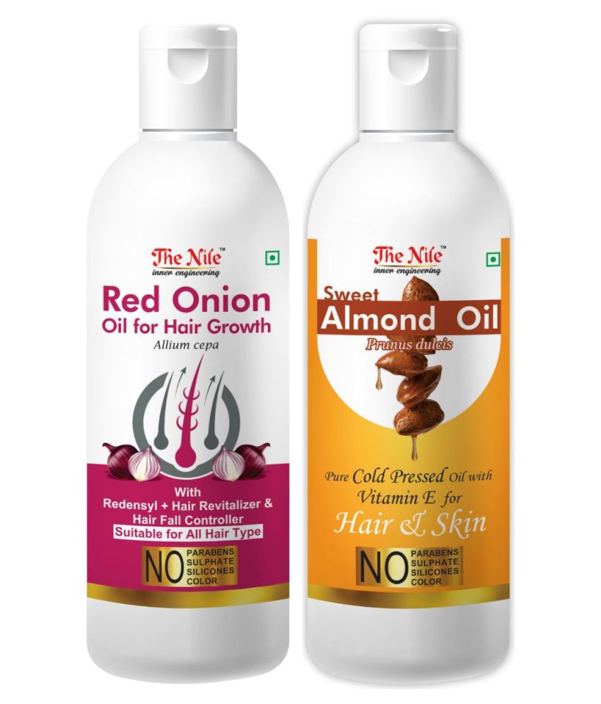     			The Nile Onion Oil 150 ML + Almond  Oil 200 ML Hair Oil 350 mL Pack of 2