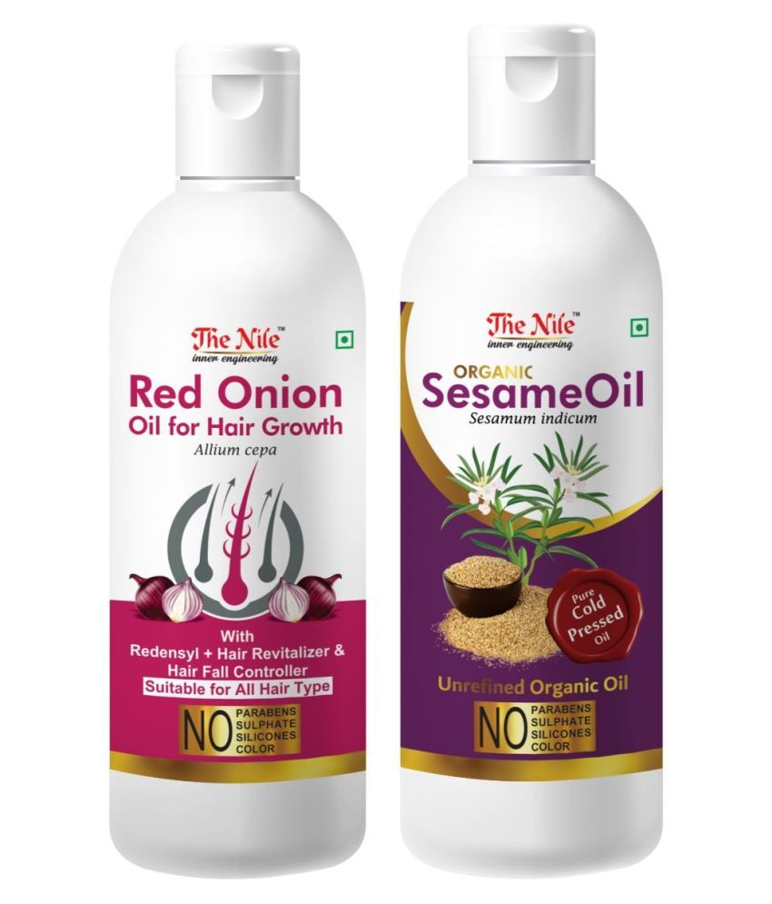     			The Nile Red Onion Oil 150 ML + Sesame Oil 200 ML  Hair Oil 350 mL Pack of 2