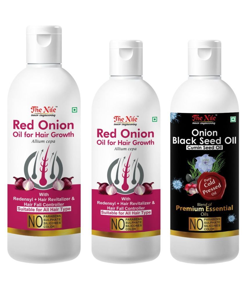     			The Nile Red Onion150 ML + Onion 100 ML + Onion Blackseed Oil 100 ML 350 mL Pack of 3