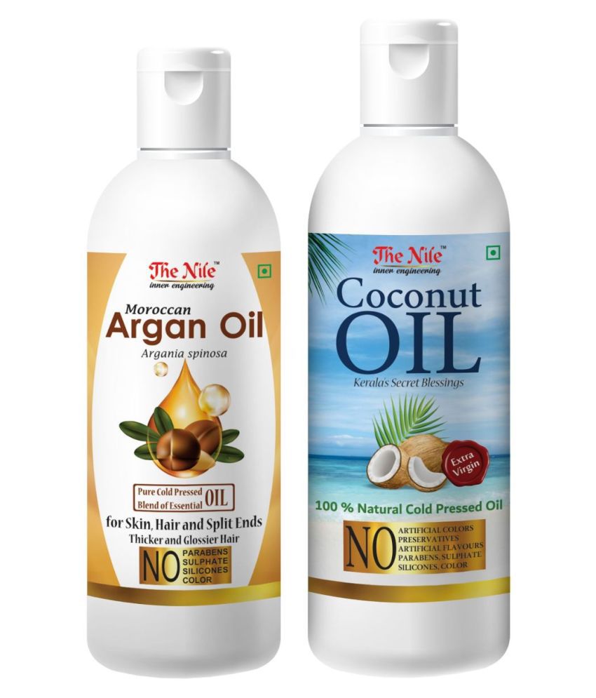     			The Nile Argan Oil 100 ML +  Coconut Oil 150 ML Hair & Skin Care Oil 250 mL Pack of 2