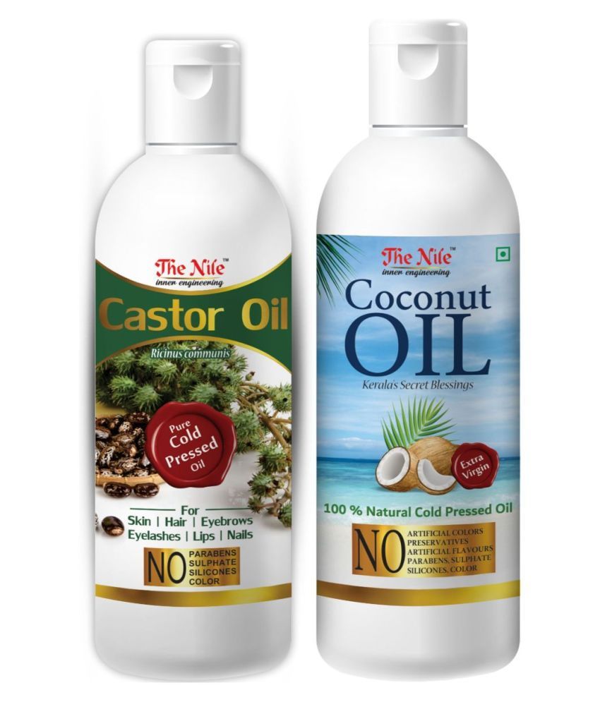     			The Nile Castor Oil 150 ML + Coconut Oil 200 ML Hair & Skin Care Oil 350 mL Pack of 2