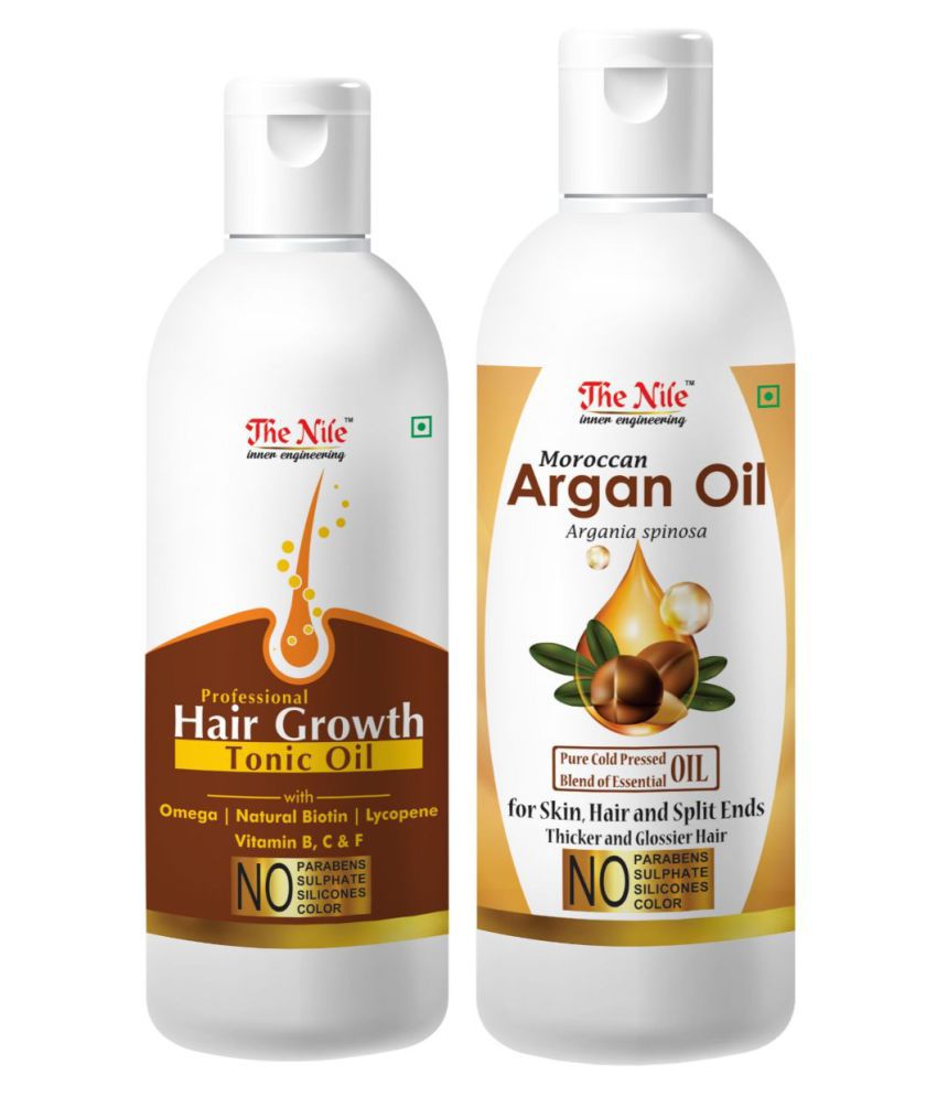     			The Nile Hair Tonic 100 ML + Moroccan Argan 150 ML  Hair & Skin Oils 250 mL Pack of 2