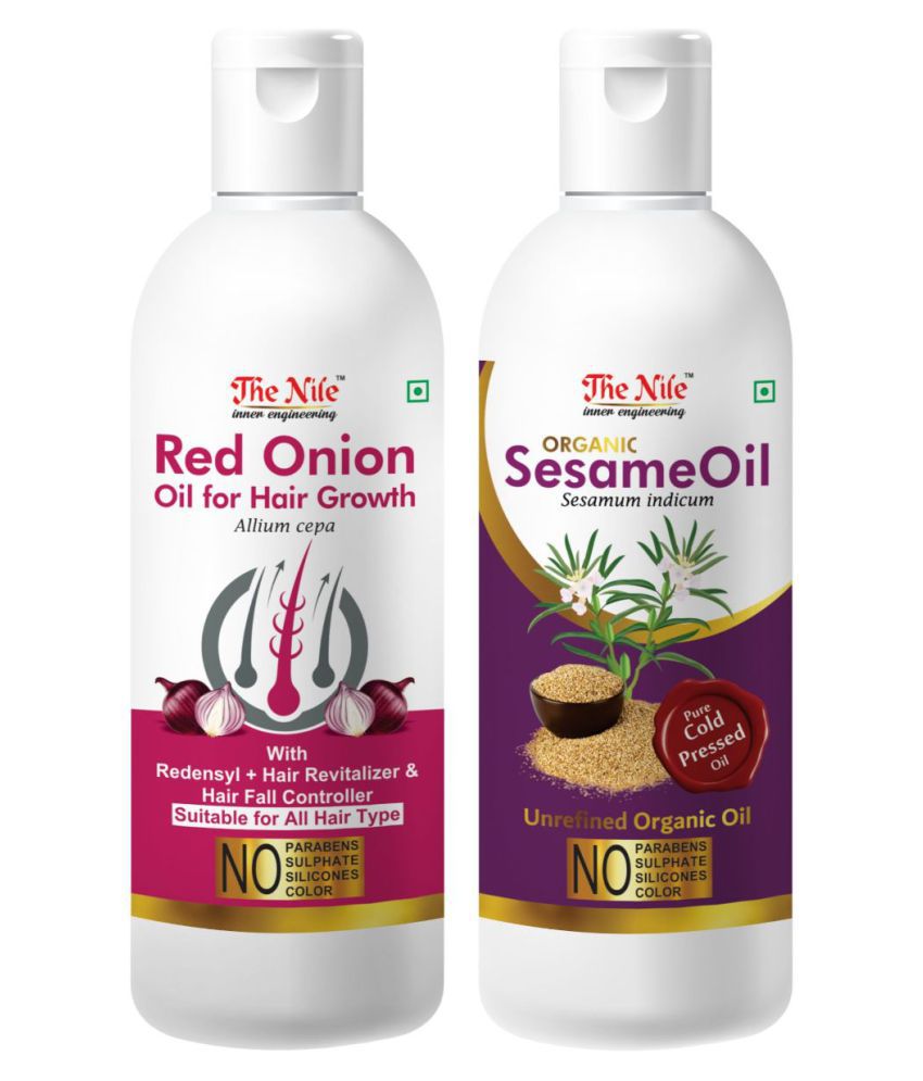     			The Nile Red Onion Oil 150 ML + Sesame 200  ML  Hair Oils 350 mL Pack of 2