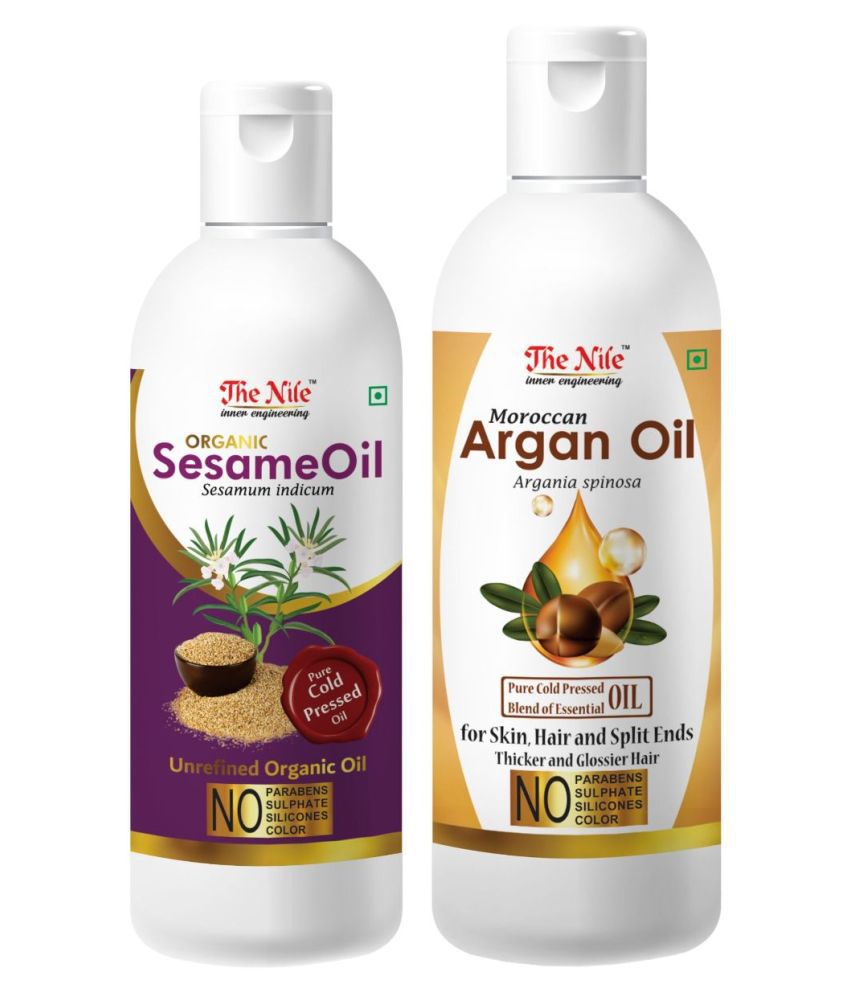     			The Nile Sesame Oil 100 ML + Moroccan Argan Oil 200 ML Hair Oils 300 mL Pack of 2