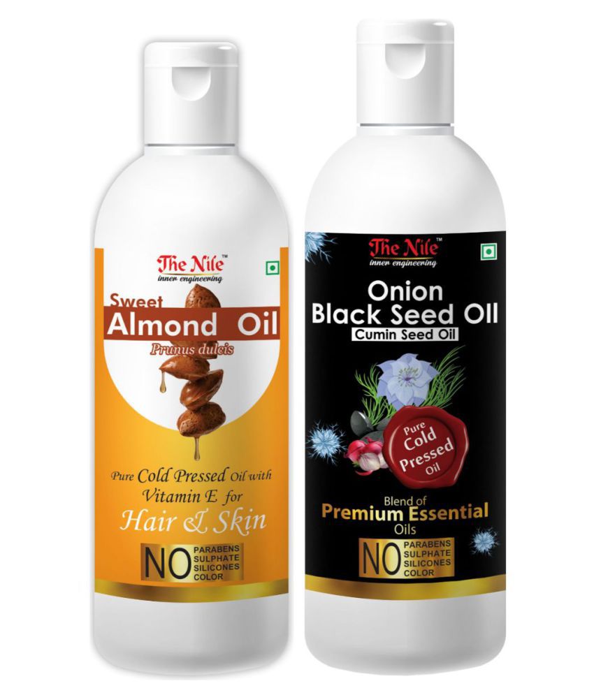     			The Nile Sweet Almond 100 ML + Onion BlackSeed 150 ML  Hair Oils 250 mL Pack of 2