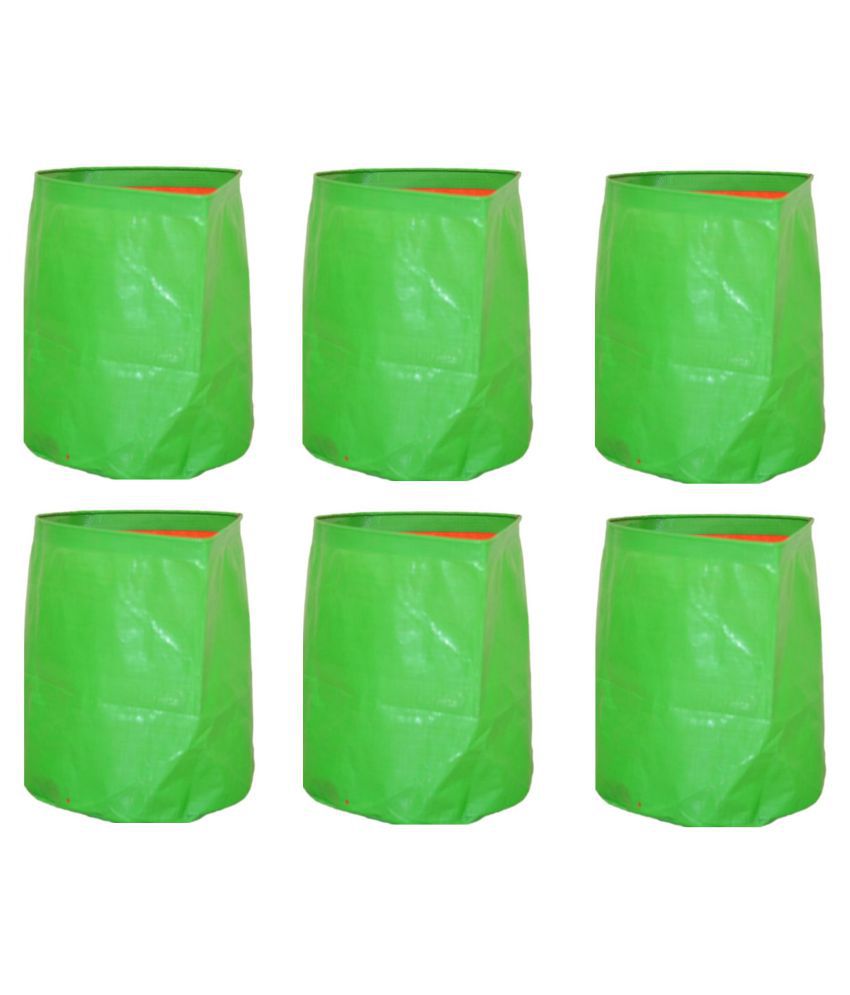 Nutrimax HDPE 200 GSM Growbags 9 inch x 12 inch Pack of 6 Outdoor Plant Bag