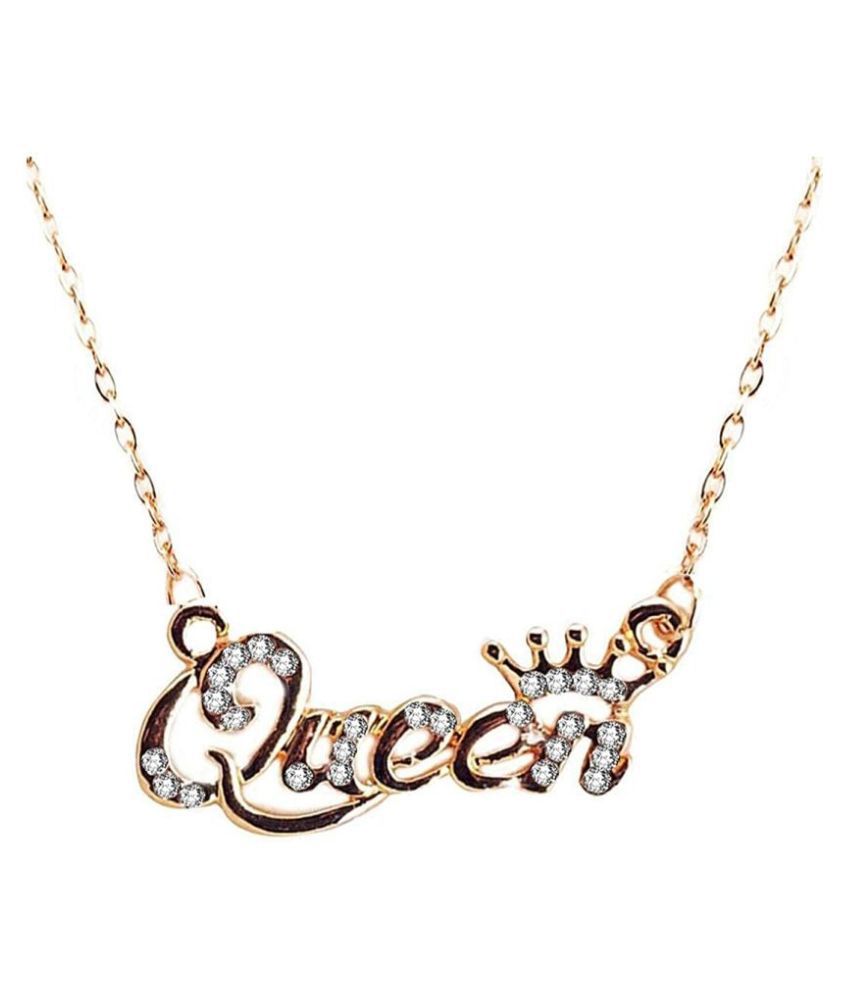 Queen Pendant Necklace with White Crystal Elements for Girls and ...