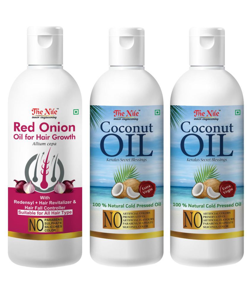     			The Nile Coconut Oil 100 Ml X 2 + Red Onion Oil 100 Ml 300 mL Pack of 3